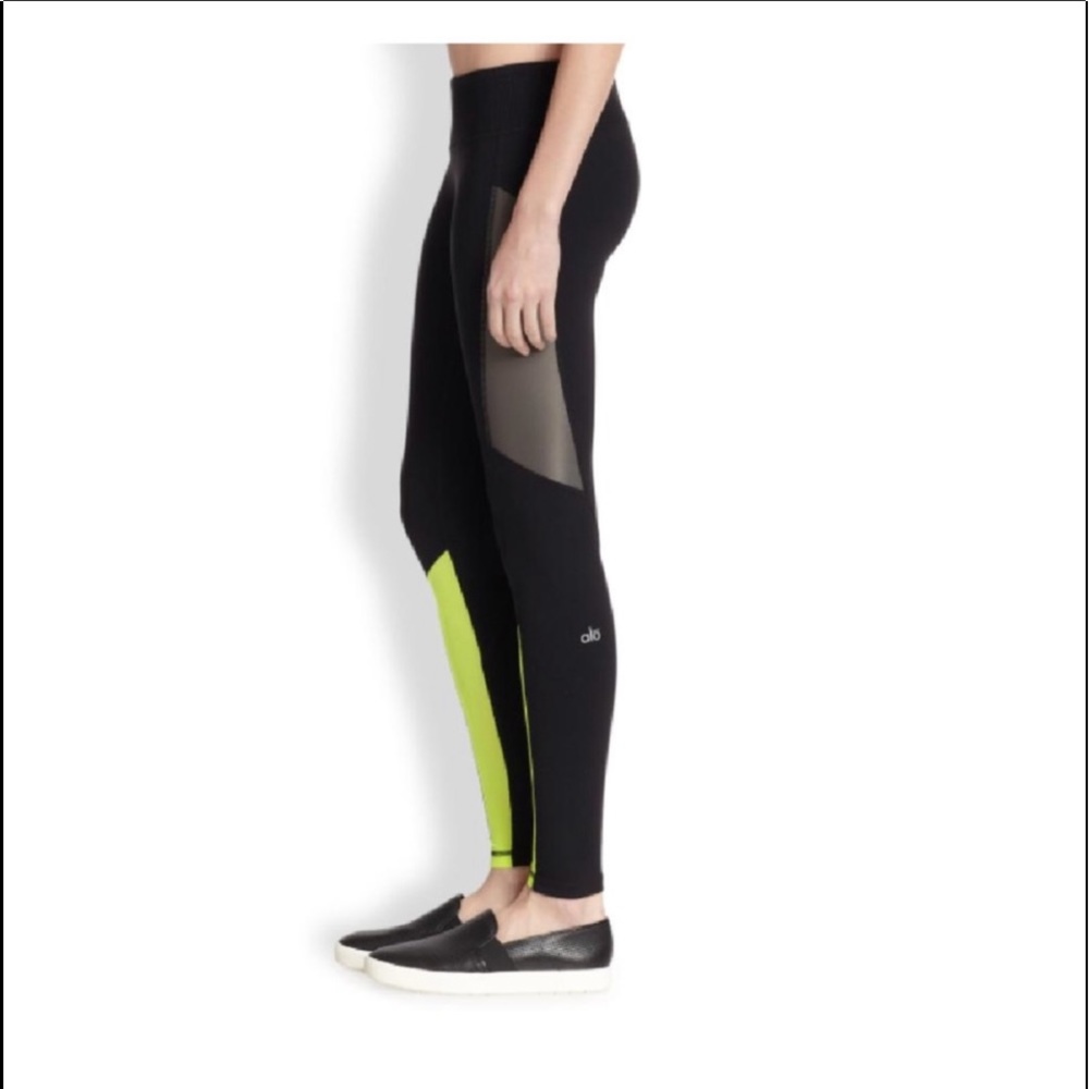Alo Black & Yellow Colorblock Legging
